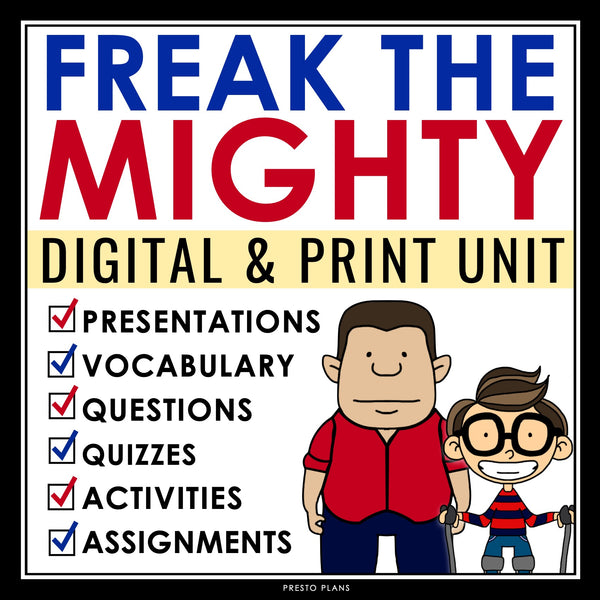 Freak the Mighty Unit Plan - Novel Study Reading Unit - Digital Print Bundle