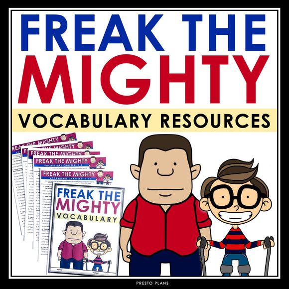 Freak the Mighty Vocabulary Booklet, Presentation, and Answer Key Definitions