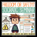 Socratic Seminar - Freedom or Safety Discussion Slides, Organizers, and Handouts