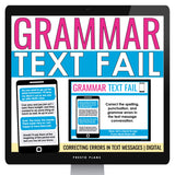 Grammar Digital Bell-Ringers and Task Cards  - Editing Grammar in Text Messages
