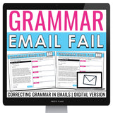 Grammar Activity - Correcting Grammar Errors in Emails Assignments - Digital