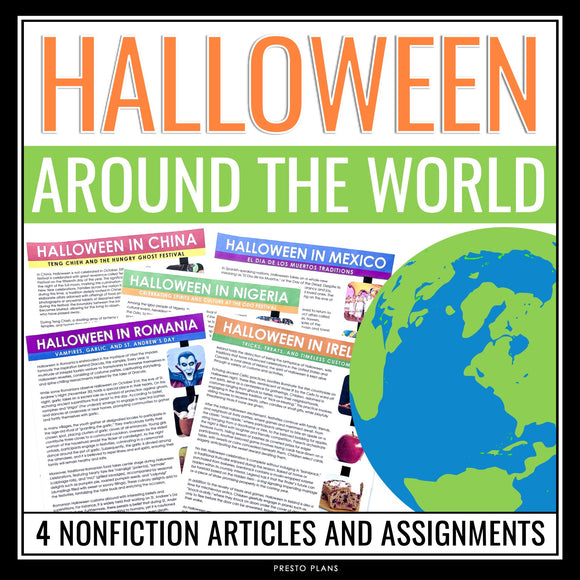 Halloween Around the World Reading Comprehension - Nonfiction Assignments