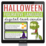 Halloween Figurative Language Activity - Literary Devices Digital Task Cards