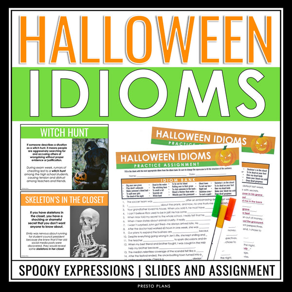Halloween Idioms Presentation and Assignment - Halloween Expressions Activity
