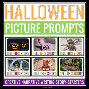 Halloween Writing Picture Prompts - Narrative Writing Story Starters Cards