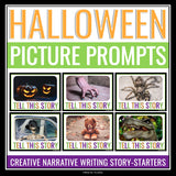 Halloween Writing Picture Prompts - Narrative Writing Story Starters Cards