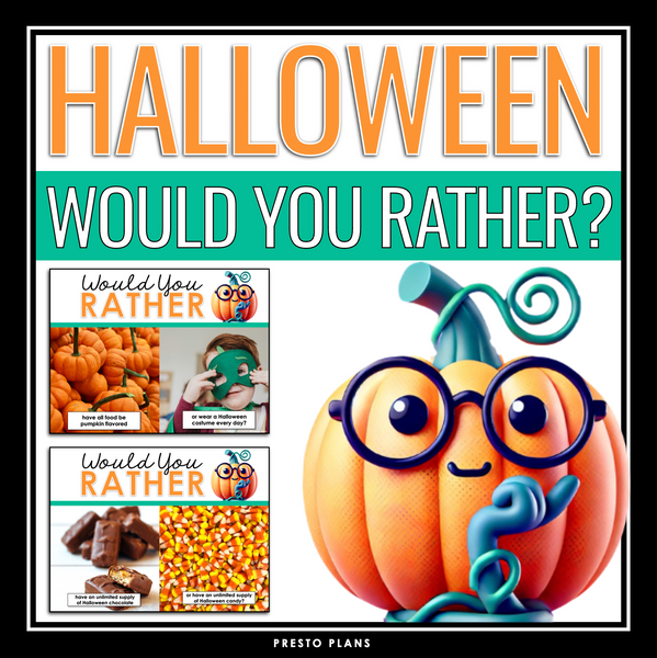 Halloween Would You Rather Questions Activity - Discussion or Writing Prompts