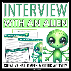 Halloween Writing Assignment - Alien Interview Halloween Writing Activity