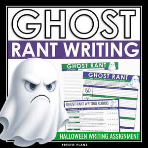 Halloween Writing Activity – Ghost Rant Writing Funny and Creative Assignment