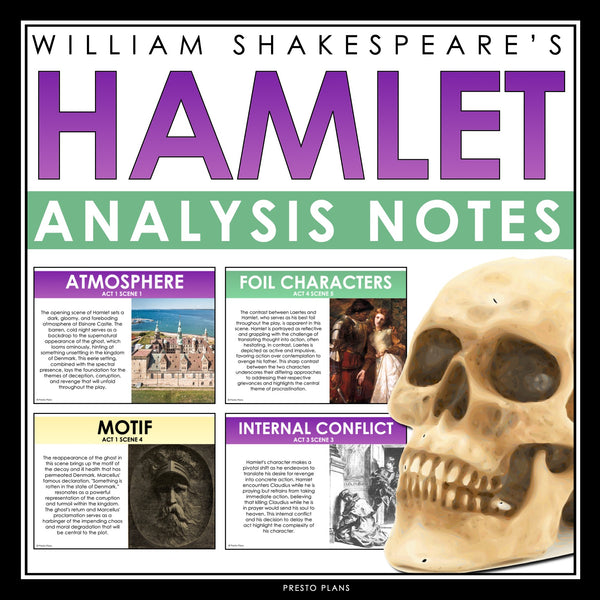 Hamlet Analysis Notes Presentation - Analyzing Literary Devices Shakespeare Play