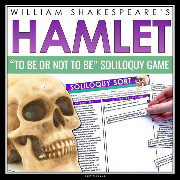 Hamlet To Be Or Not To Be Soliloquy Activity - Modern Translation Sorting Game