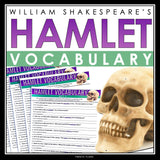 Hamlet Vocabulary Booklet, Presentation, and Answer Key - Shakespeare Play