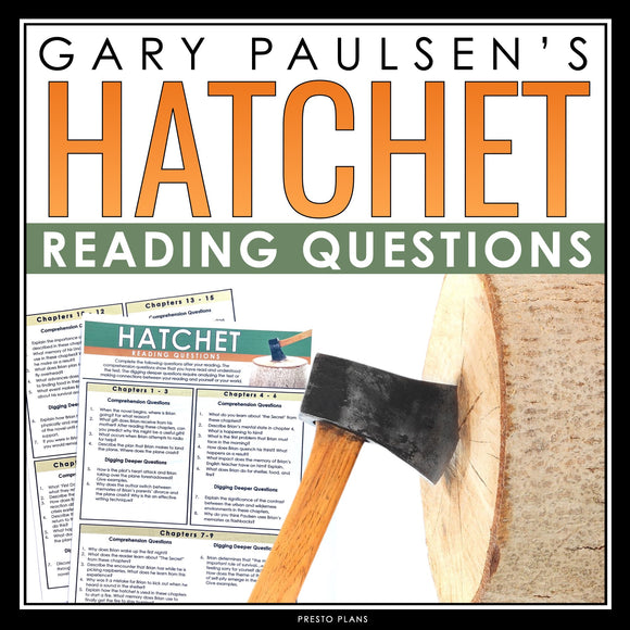 Hatchet Questions - Comprehension and Analysis Reading Chapter Questions