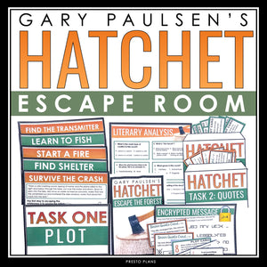 Hatchet Escape Room Novel Activity - Breakout Review for Gary Paulsen's Novel