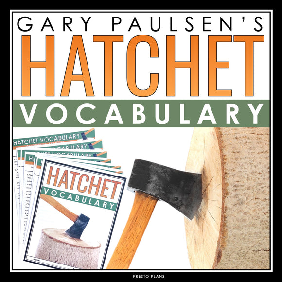 Hatchet Vocabulary Booklet, Presentation, and Answer Key with Definitions