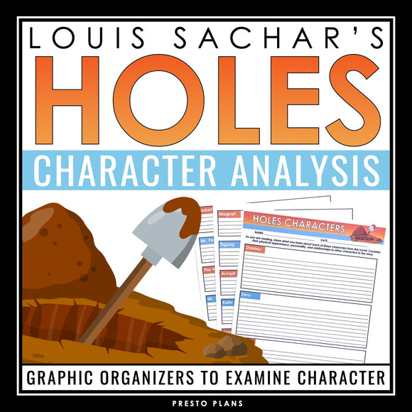 Holes Character Analysis Assignment Graphic Organizer - Louis Sachar