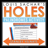 Holes Activity - Palindrome Creative Assignment for Louis Sachar's Novel