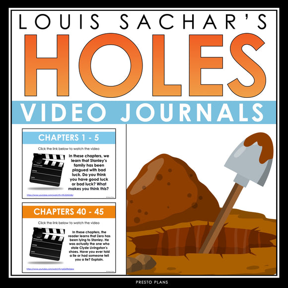 Holes Writing Prompts - Video Clips and Journal Writing - Louis Sachar