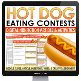 Nonfiction Reading Comprehension Digital Activities - Hot Dog Competitions