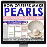 Nonfiction Reading Comprehension Digital Activities - How Pearls are Made