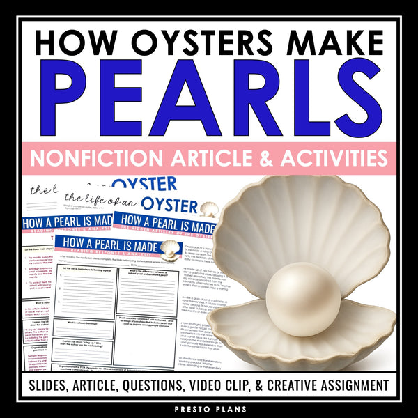 Nonfiction Reading Comprehension Article and Activities - How Pearls are Made