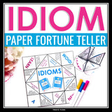 Idioms Paper Fortune Teller Activity - Idioms Game Hands-On Activity