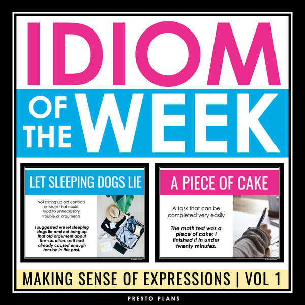 Idiom of the Week Posters - Classroom Bulletin Board Decor Idiomatic Expressions