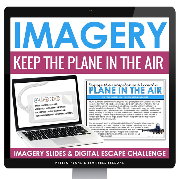 Imagery Introduction & Sensory Details Escape Room Reading Digital Activity