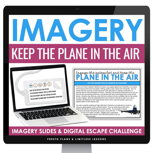 Imagery Introduction & Sensory Details Escape Room Reading Digital Activity