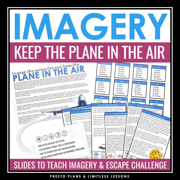 Imagery Presentation and Sensory Details Escape Room Close Reading Activity