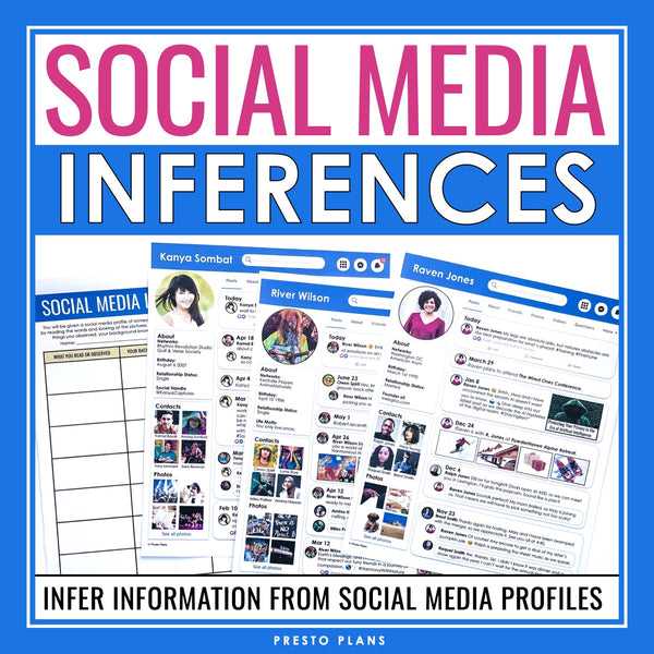 Inference Activity - Making Inferences on Social Media Reading Assignments