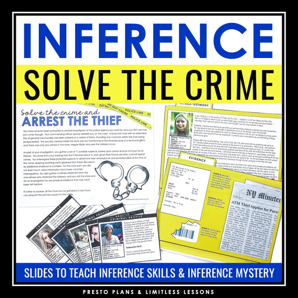 Inference Crime Scene Close Reading Inferencing Activity and Presentation
