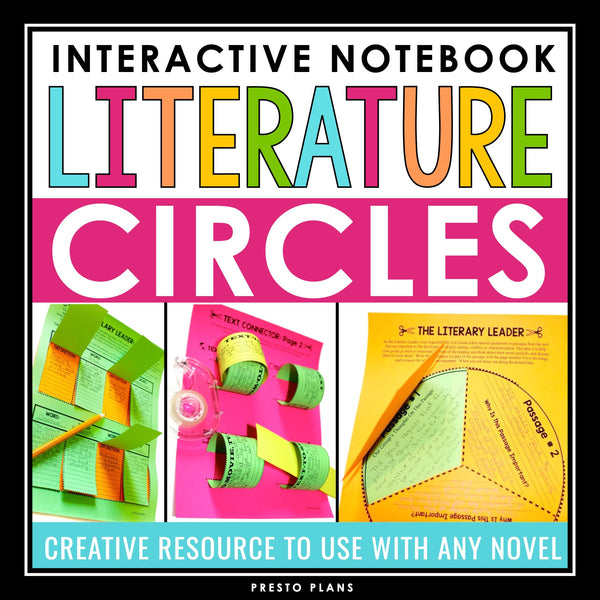Literature Circle or Book Club Interactive Notebook Templates and Assignments
