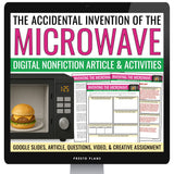 Nonfiction Reading Comprehension Digital Activities - Microwave Invention