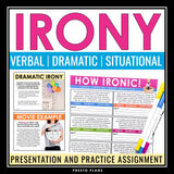 Irony Introduction - Presentation & Assignment Verbal Dramatic Situational Irony