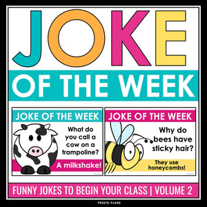 Joke of the Week - Funny Jokes Classroom Posters or Bell-Ringer Slides - Vol 2