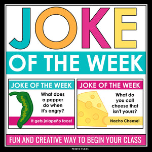 Joke of the Week - Funny Jokes Classroom Posters or Weekly Bell-Ringer Slides