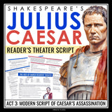 Julius Caesar Reader's Theater Script for Act 3 Scene 1 of Shakespeare's Play