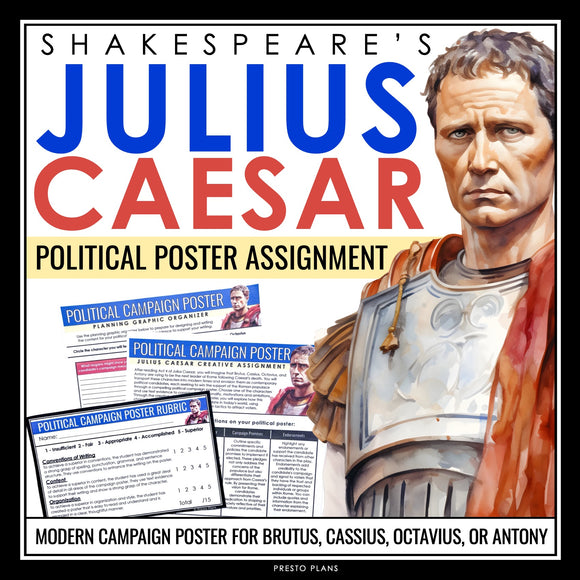 Julius Caesar Political Campaign Poster Creative Project for Shakespeare's Play
