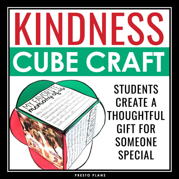 Christmas Writing Activity Kindness Cube - Creative Gift Hands On Assignment