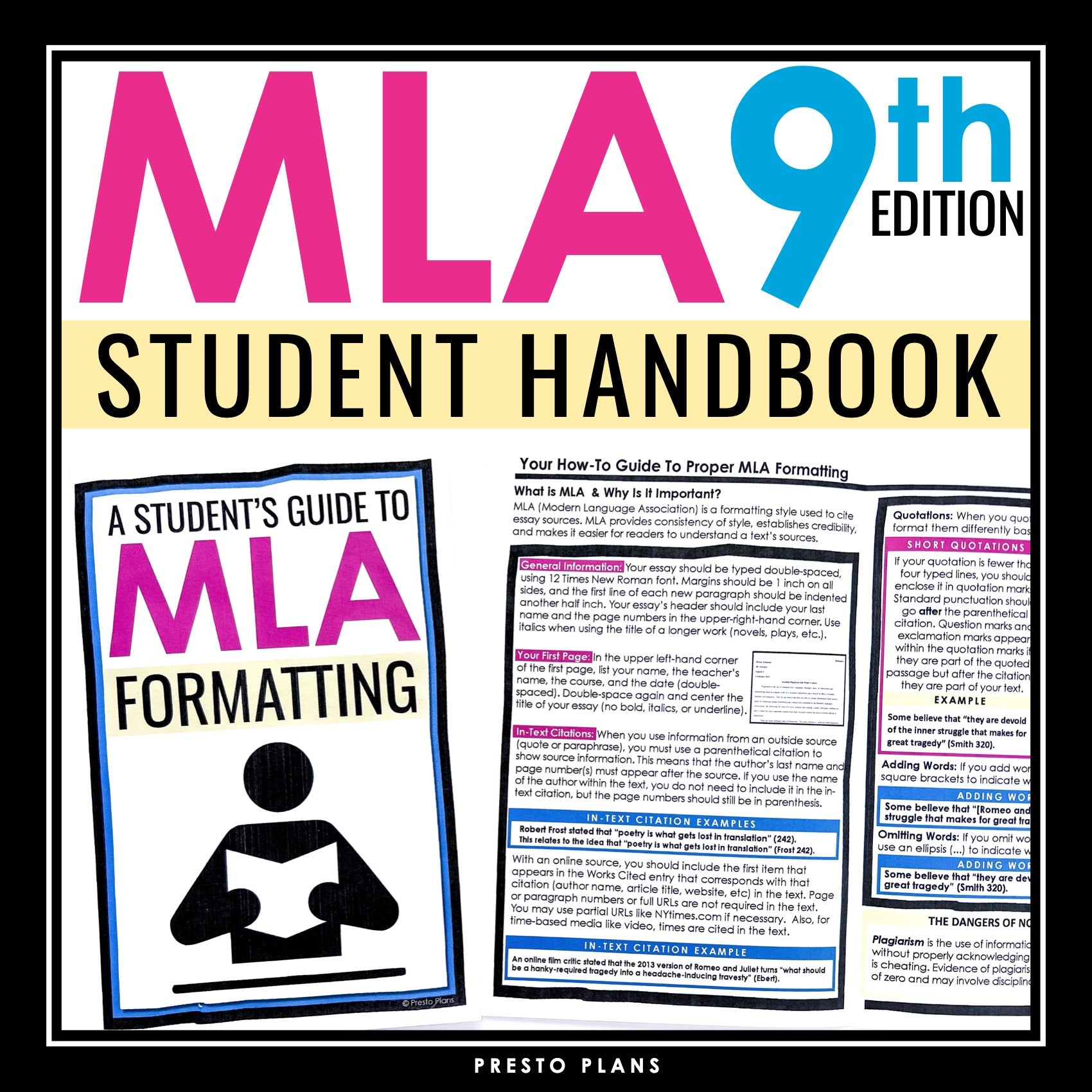 Mla Student MLA Formatting 9th Ed. - Student Reference Handbook for Essay Writing ...