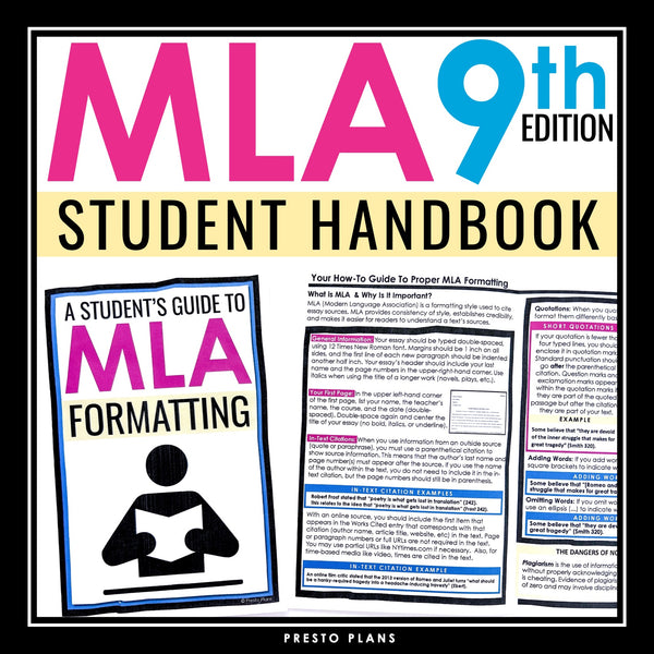 MLA Formatting 9th Ed. - Student Reference Handbook for Essay Writing