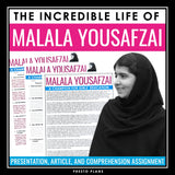 Malala Yousafzai Biography - Slides, Nonfiction Article & Reading Assignment