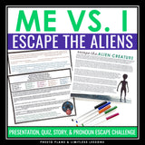 Pronouns Me vs. I Grammar Activity Escape Room Challenge, Presentation, and Quiz