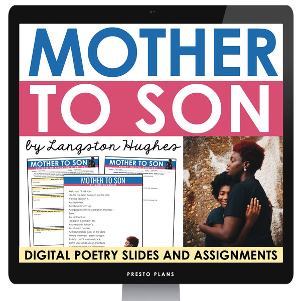 Mother to Son by Langston Hughes - Digital Poetry Slides and Assignments