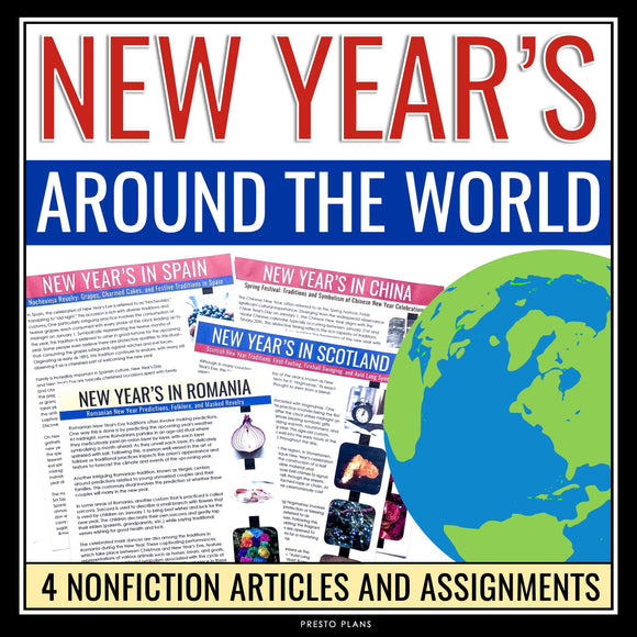 New Year's Around the World Reading Comprehension - Nonfiction Assignments