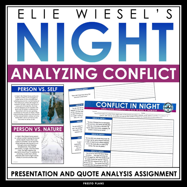 Night by Elie Wiesel Activity Analyzing Conflict Types Presentation & Assignment