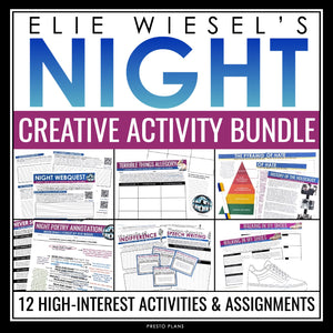 Night by Elie Wiesel Activity Bundle - Creative Activities and Assignments