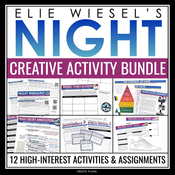 Night by Elie Wiesel Activity Bundle - Creative Activities and Assignments