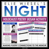Night by Elie Wiesel Activity - Holocaust Poetry Jigsaw Analyzing Poems Activity